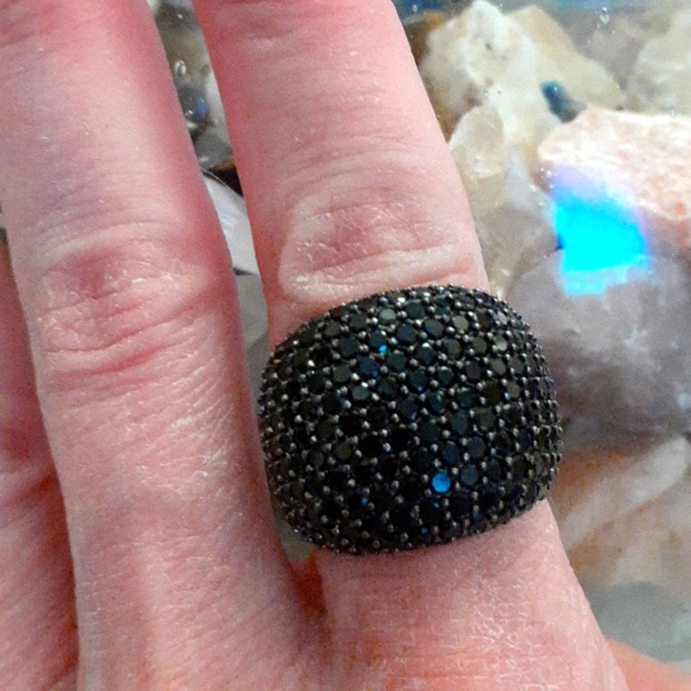 BLACK SPINEL DOME RING - Picture 7 of 7